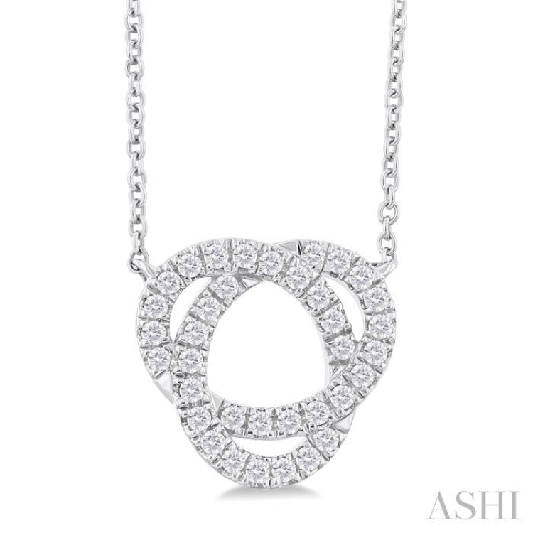 1/4 Ctw Trinity Round Cut Diamond Fashion Pendant With Chain in 10K White Gold