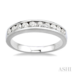 1/2 Ctw Channel Set Round Cut Diamond Band in 14K White Gold