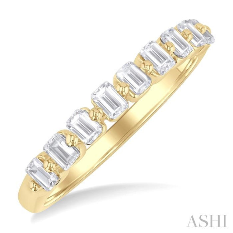 3/4 Ctw Half Eternity Emerald Cut Diamond Fashion Band in 14K Yellow Gold