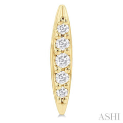 1/10 ctw Petite Boat Shape Round Cut Diamond Fashion Stud Earring in 10K Yellow Gold