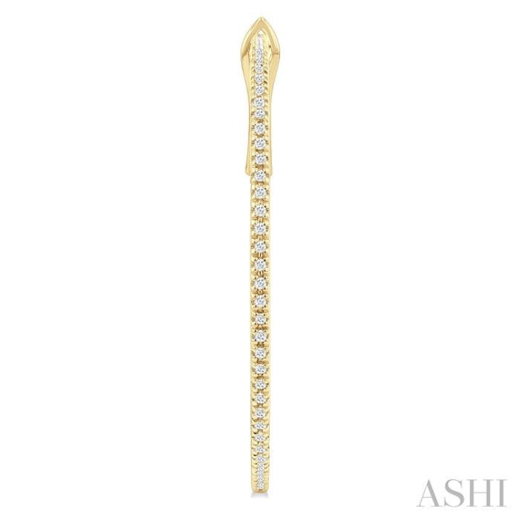 1/2 Ctw Inside & Outside Round Cut Diamond Hoop Earring in 14K Yellow Gold