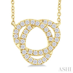 1/4 Ctw Trinity Round Cut Diamond Fashion Pendant With Chain in 10K Yellow Gold