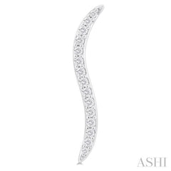 1/5 Ctw Wave-Inspired Round Cut Diamond Fashion Stud Earring in 10K White Gold