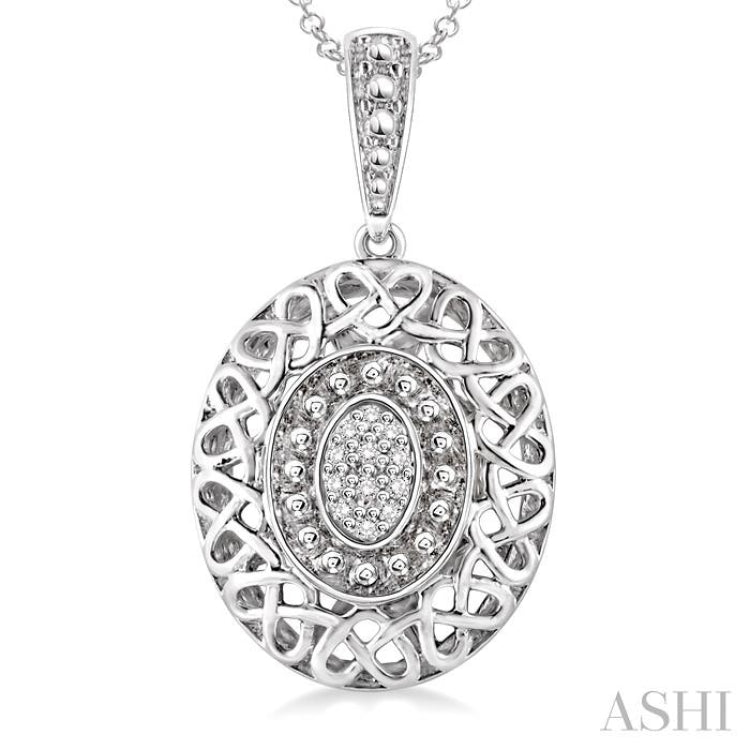 1/20 Ctw Single Cut Diamond Fashion Pendant in Sterling Silver with Chain