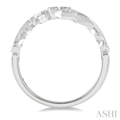 1/10 Ctw Round Cut Diamond Wedding Band in 14K White Gold