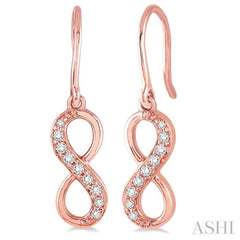 1/6 Ctw Round Cut Diamond Infinity Earrings in 10K Rose Gold