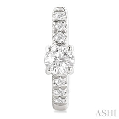 3/8 Ctw Round Shape Round Cut Diamond Fashion Huggie Petite Earrings in 14K White Gold