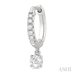 3/8 Ctw Round Shape Round Cut Diamond Fashion Huggie Petite Earrings in 14K White Gold