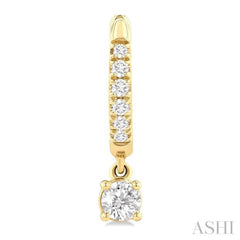 3/8 Ctw Round Shape Round Cut Diamond Fashion Huggie Petite Earrings in 14K Yellow Gold
