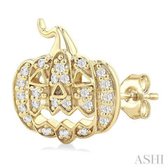 1/6 Ctw Petite Pumpkin Single Cut Diamond Fashion Earrings in 10K Yellow Gold