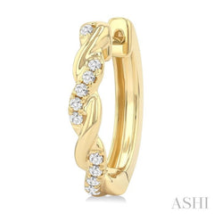 1/3 Ctw Round Cut Diamond Twisted Fashion Hoop Earrings in 14K Yellow Gold