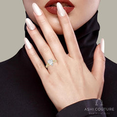 Bridal Split Shank Pear Semi-Mount Engagement Ring in Yellow and White Gold
