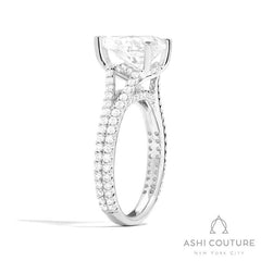 Bridal Split Shank Pear Semi-Mount Engagement Ring in White Gold