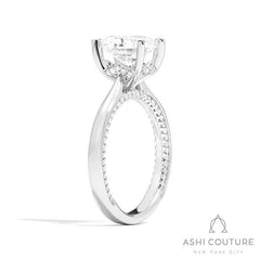 Bridal Solitaire Oval Semi-Mount Engagement Ring in White Gold