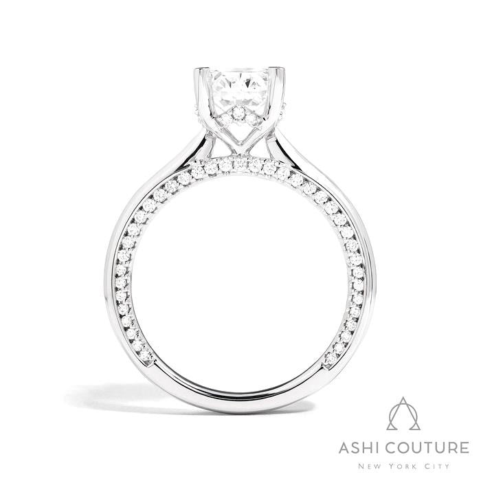 Bridal Solitaire Oval Semi-Mount Engagement Ring in White Gold