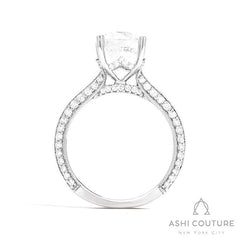 Bridal Knife-Edge Round Semi-Mount Engagement Ring in White Gold