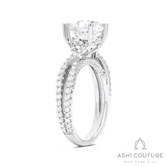 Bridal Bypass Round Semi-Mount Engagement Ring in White Gold