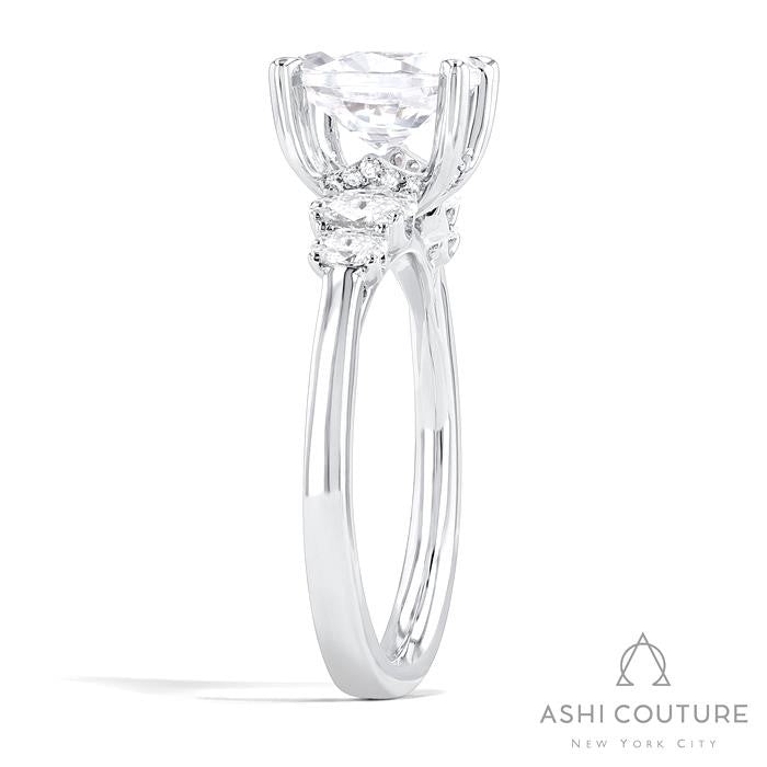 Bridal Oval 5-Stone Semi-Mount Engagement Ring in White Gold