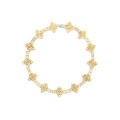ARABESQUE ALTERNATING DIAMOND AND FLOWER BRACELET