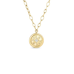 ARABESQUE DIAMOND FLOWER MEDALLION NECKLACE