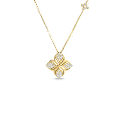 ARABESQUE PAVE DIAMOND FLOWER NECKLACE