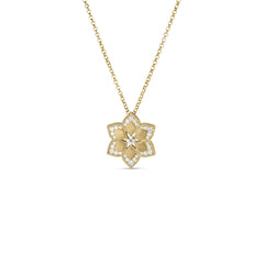VERNAZZA DIAMOND EDGE FLOWER LONG NECKLACE