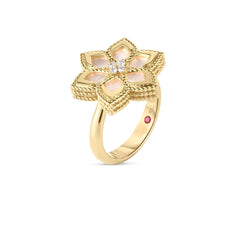 VERNAZZA DIAMOND AND MOTHER OF PEARL FLOWER RING