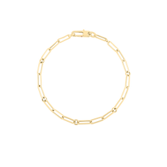 DESIGNER GOLD PAPERCLIP AND ROUND LINK BRACELET