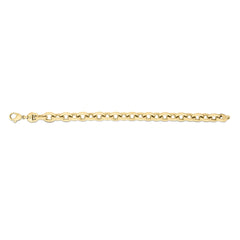 DESIGNER GOLD TIGHT GAUGE OVAL LINK CHAIN BRACELET