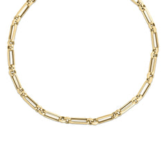 DESIGNER GOLD MIXED LINK 16 INCH CHAIN NECKLACE