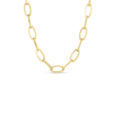 DESIGNER GOLD KNIFE EDGE OVAL LINK CHAIN