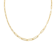 DESIGNER GOLD PAPERCLIP LINK 17 INCH CHAIN