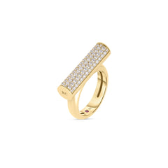 DOMINO PAVE DIAMOND BAR RING