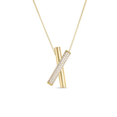 DOMINO DIAMOND CROSSOVER NECKLACE