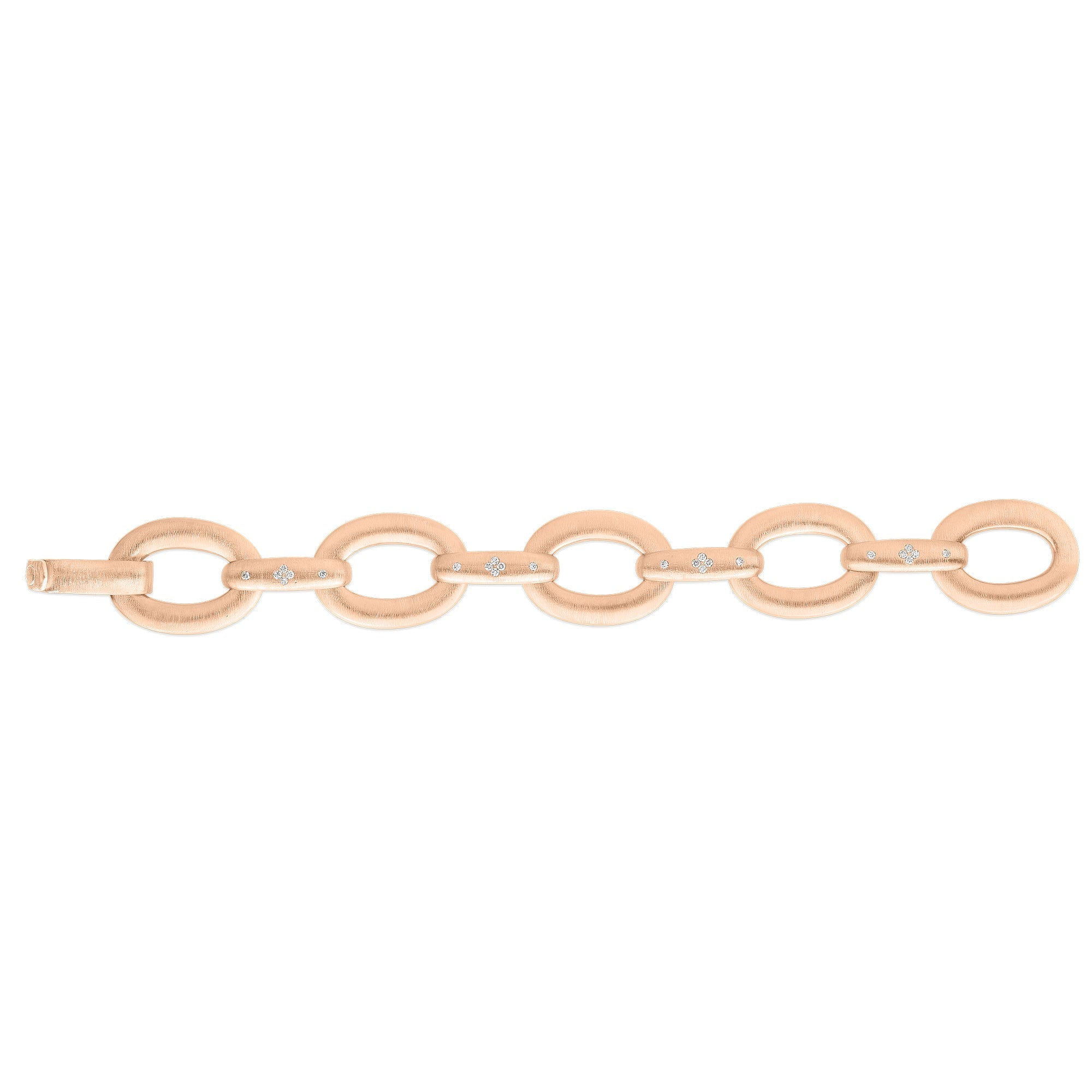 18K YG DUCHESSA SM OVAL LINK NECKLACE WITH DIAMONDS