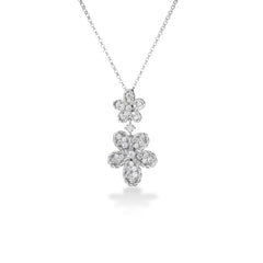 JASMINE PAVE DIAMOND DOUBLE FLOWER NECKLACE
