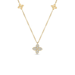 LOVE IN VERONA DIAMOND AND POLISHED FLOWER STATION NECKLACE