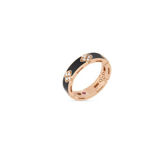 LOVE IN VERONA DIAMOND AND BLACK ENAMEL RING