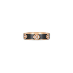 LOVE IN VERONA DIAMOND AND BLACK ENAMEL RING