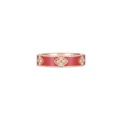 LOVE IN VERONA DIAMOND AND CORAL ENAMEL RING