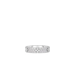 LOVE IN VERONA PAVE DIAMOND AND POLISHED FLOWER NARROW RING