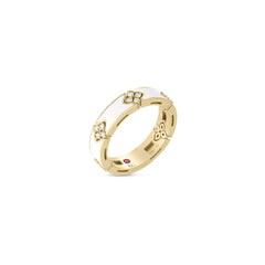 LOVE IN VERONA DIAMOND AND WHITE ENAMEL RING