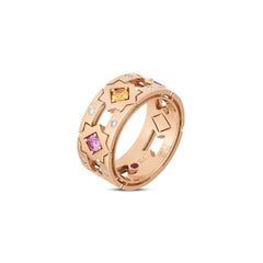 NAVARRA DIAMOND AND MIXED SAPPHIRE RING