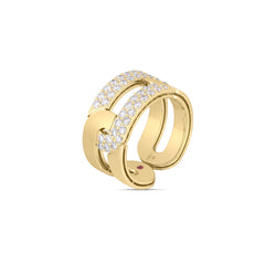 NAVARRA DIAMOND LINK WIDE RING