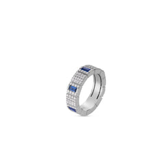 OBELISCO PAVE DIAMOND AND BLUE SAPPHIRE RING
