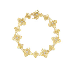 PALAZZO DUCALE CARNIVAL DIAMOND AND POLISHED FINISH FLOWER BRACELET