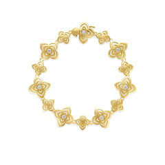 PALAZZO DUCALE CARNIVAL DIAMOND AND SATIN FINISH FLOWER BRACELET