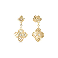 PALAZZO DUCALE CARNIVAL DIAMOND AND POLISHED FINISH FLOWER DANGLE EARRINGS