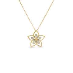 VERNAZZA MEDIUM OPEN FRAME DIAMOND FLOWER NECKLACE
