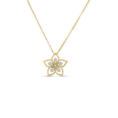 VERNAZZA SMALL OPEN FRAME DIAMOND FLOWER NECKLACE